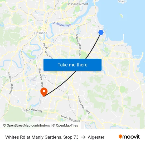 Whites Rd at Manly Gardens, Stop 73 to Algester map