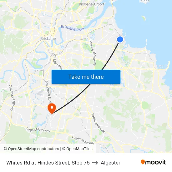 Whites Rd at Hindes Street, Stop 75 to Algester map