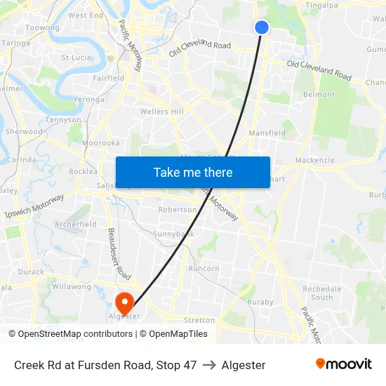 Creek Rd at Fursden Road, Stop 47 to Algester map