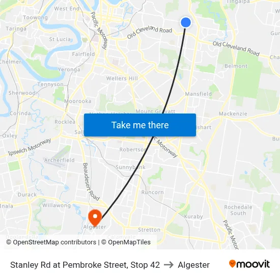Stanley Rd at Pembroke Street, Stop 42 to Algester map
