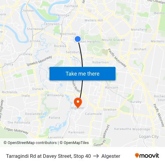 Tarragindi Rd at Davey Street, Stop 40 to Algester map