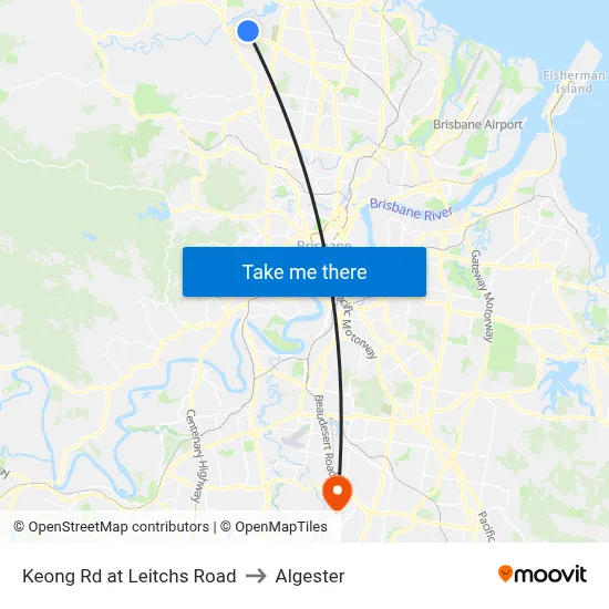 Keong Rd at Leitchs Road to Algester map