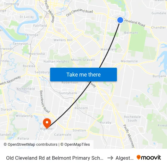 Old Cleveland Rd at Belmont Primary School to Algester map