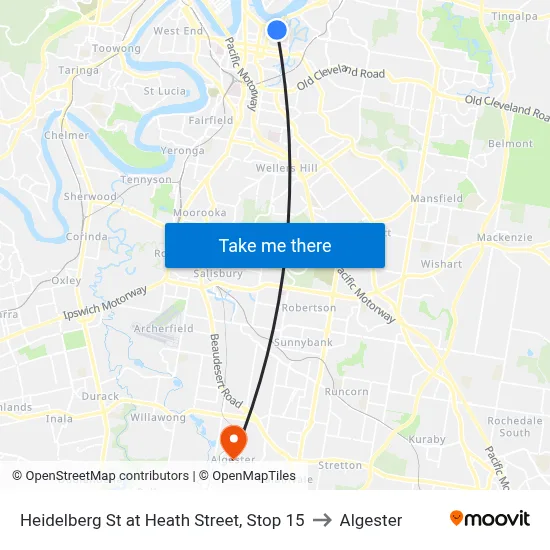 Heidelberg St at Heath Street, Stop 15 to Algester map