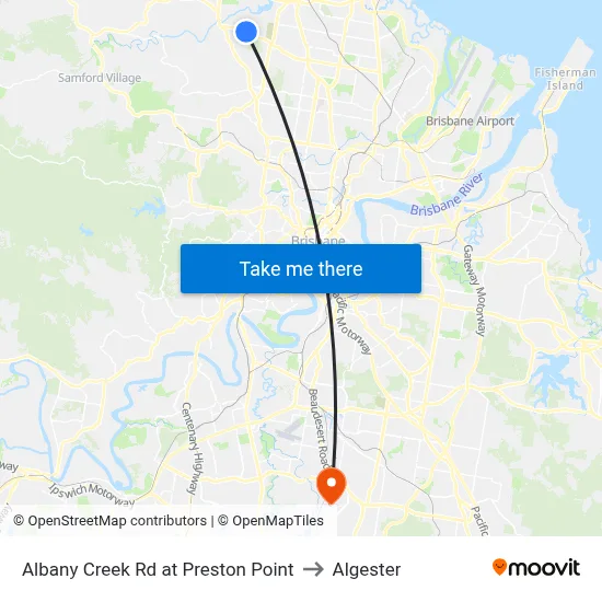 Albany Creek Rd at Preston Point to Algester map