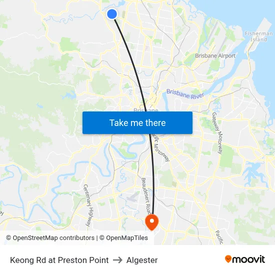 Keong Rd at Preston Point to Algester map