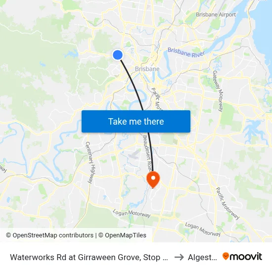 Waterworks Rd at Girraween Grove, Stop 21 to Algester map
