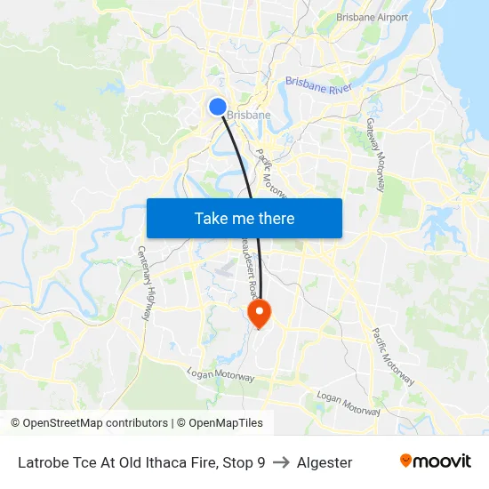 Latrobe Tce At Old Ithaca Fire, Stop 9 to Algester map