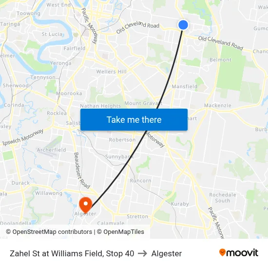 Zahel St at Williams Field, Stop 40 to Algester map