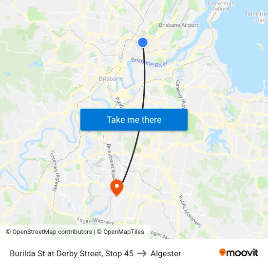 Burilda St at Derby Street, Stop 45 to Algester map