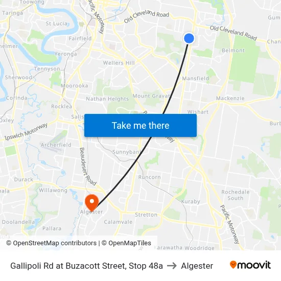 Gallipoli Rd at Buzacott Street, Stop 48a to Algester map