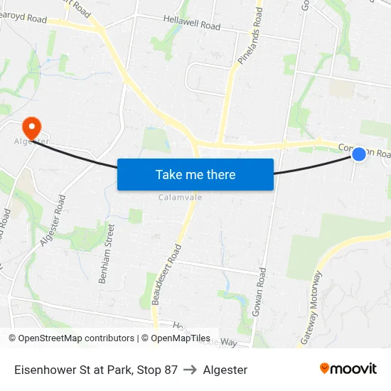 Eisenhower St at Park, Stop 87 to Algester map