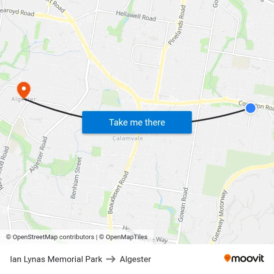 Ian Lynas Memorial Park to Algester map