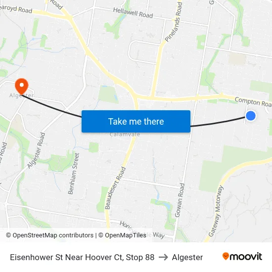 Eisenhower St Near Hoover Ct, Stop 88 to Algester map