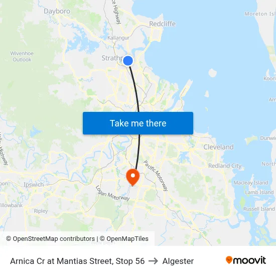 Arnica Cr at Mantias Street, Stop 56 to Algester map