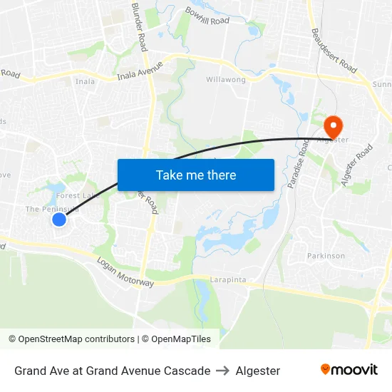 Grand Ave at Grand Avenue Cascade to Algester map