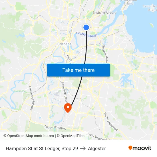 Hampden St at St Ledger, Stop 29 to Algester map