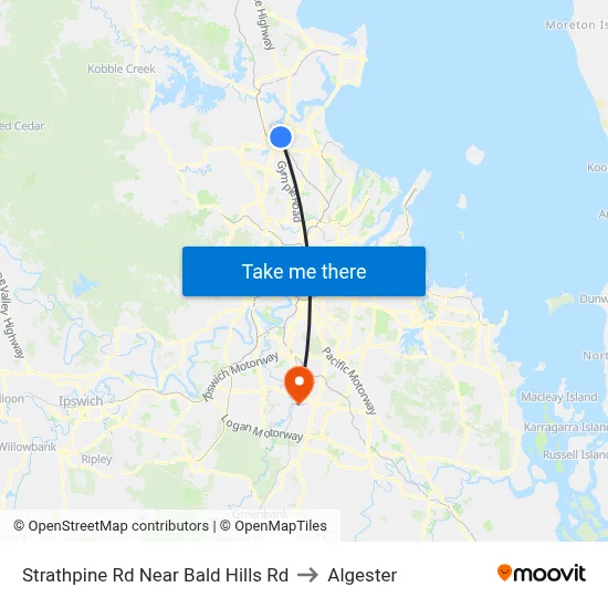 Strathpine Rd Near Bald Hills Rd to Algester map
