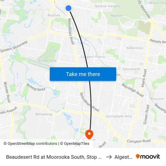 Beaudesert Rd at Moorooka South, Stop 38 to Algester map