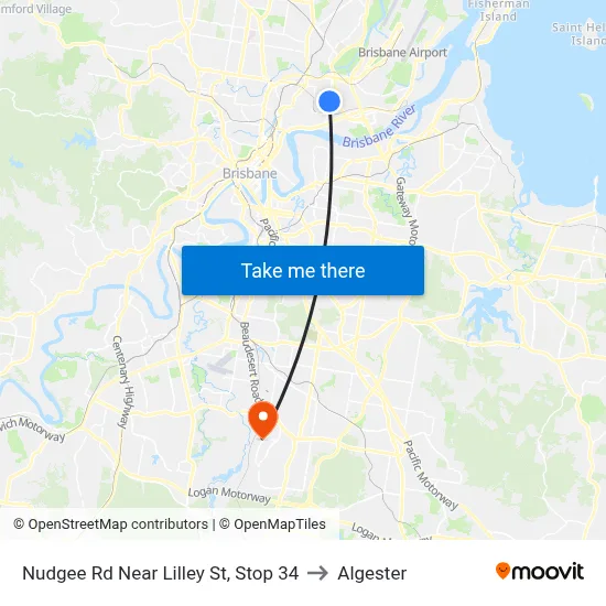 Nudgee Rd Near Lilley St, Stop 34 to Algester map