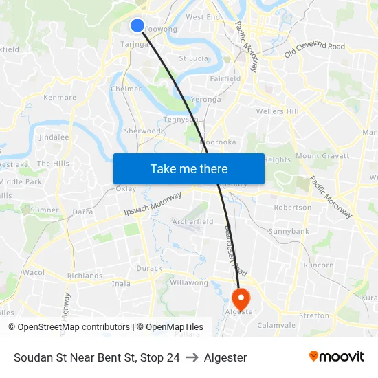 Soudan St Near Bent St, Stop 24 to Algester map