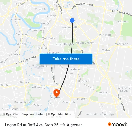 Logan Rd at Raff Ave, Stop 25 to Algester map