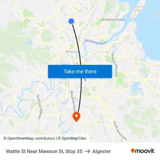 Wattle St Near Mawson St, Stop 35 to Algester map