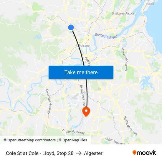 Cole St at Cole - Lloyd, Stop 28 to Algester map