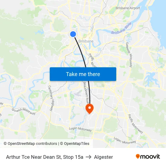 Arthur Tce Near Dean St, Stop 15a to Algester map