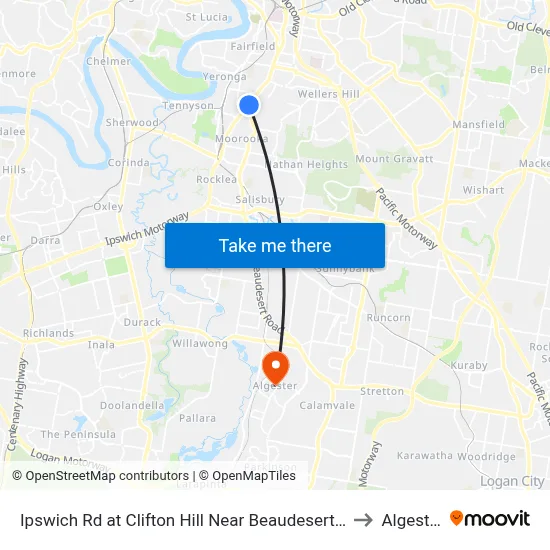 Ipswich Rd at Clifton Hill Near Beaudesert Rd to Algester map