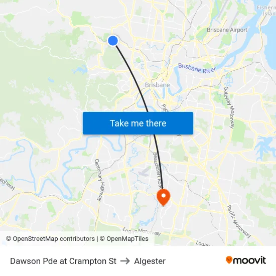 Dawson Pde at Crampton St to Algester map