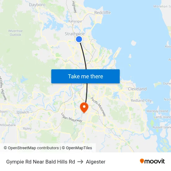 Gympie Rd Near Bald Hills Rd to Algester map