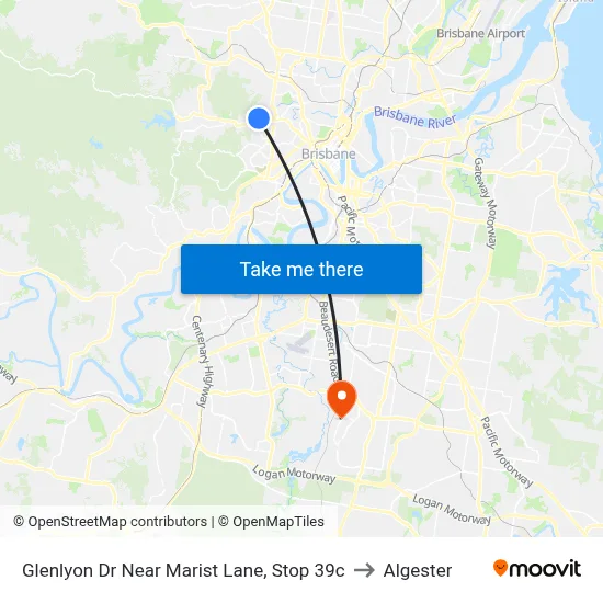 Glenlyon Dr Near Marist Lane, Stop 39c to Algester map
