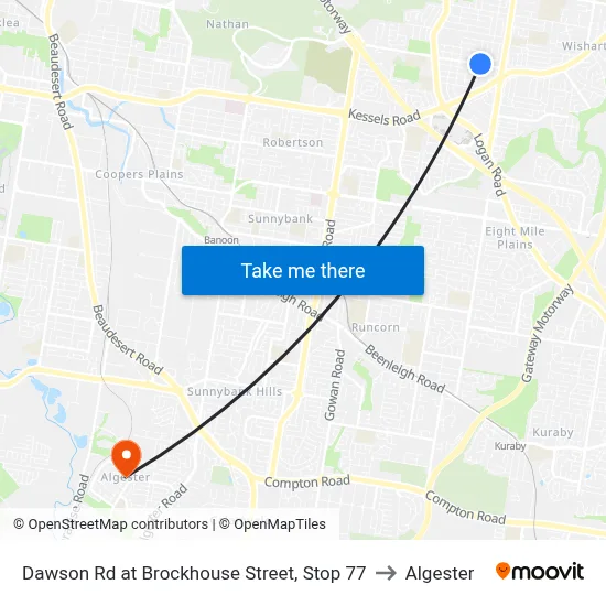 Dawson Rd at Brockhouse Street, Stop 77 to Algester map