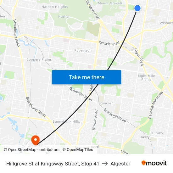 Hillgrove St at Kingsway Street, Stop 41 to Algester map