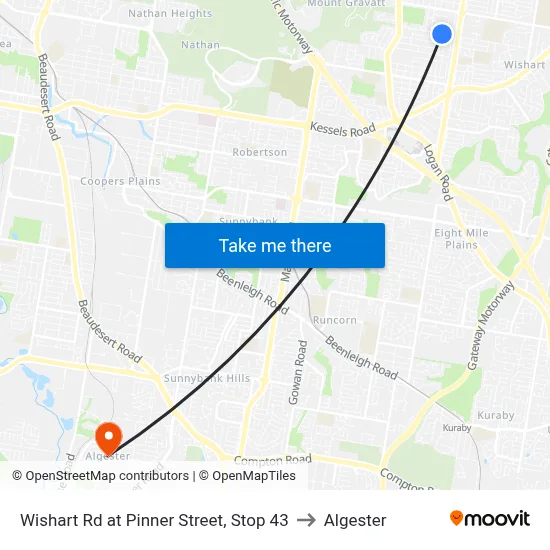 Wishart Rd at Pinner Street, Stop 43 to Algester map