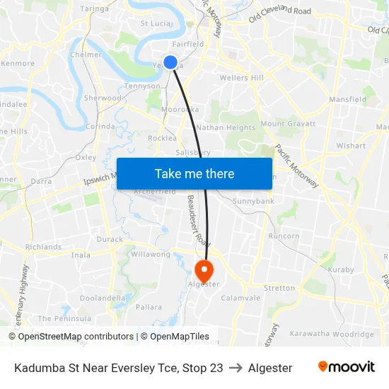 Kadumba St Near Eversley Tce, Stop 23 to Algester map