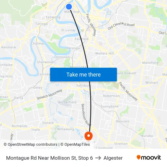 Montague Rd Near Mollison St, Stop 6 to Algester map