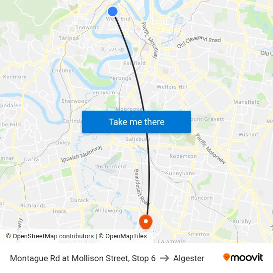 Montague Rd at Mollison Street, Stop 6 to Algester map