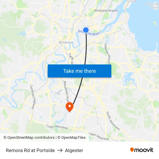 Remora Rd at Portside to Algester map