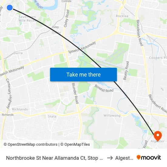 Northbrooke St Near Allamanda Ct, Stop 59 to Algester map