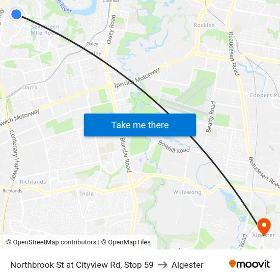 Northbrook St at Cityview Rd, Stop 59 to Algester map