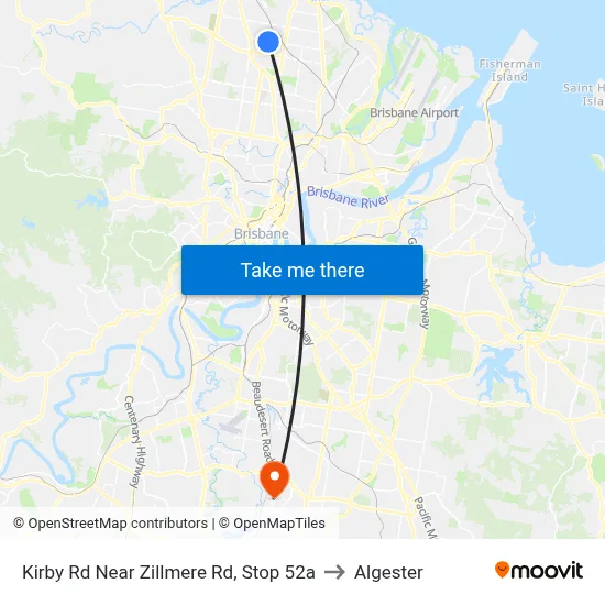 Kirby Rd Near Zillmere Rd, Stop 52a to Algester map