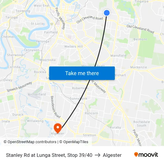 Stanley Rd at Lunga Street, Stop 39/40 to Algester map