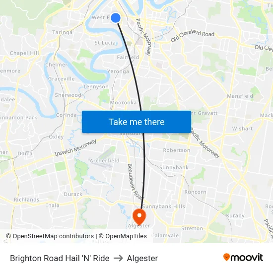 Brighton Road Hail 'N' Ride to Algester map
