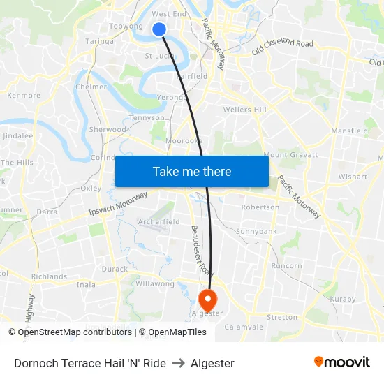 Dornoch Terrace Hail 'N' Ride to Algester map