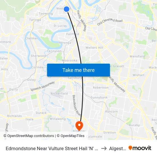 Edmondstone Near Vulture Street Hail 'N' Ride to Algester map