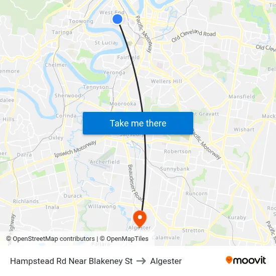 Hampstead Rd Near Blakeney St to Algester map