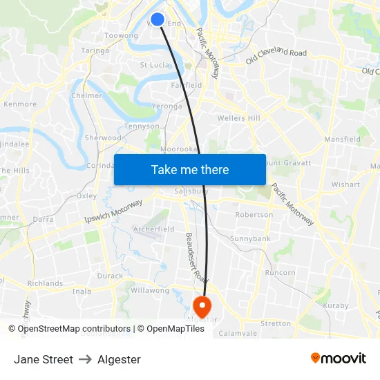 Jane Street to Algester map