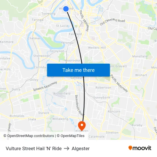 Vulture Street Hail 'N' Ride to Algester map